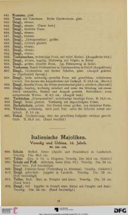Italienische Majoliken (Nr. 666-793)