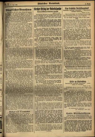 Zweite Ausgabe vom Samstag, den 15. Juli 1933.