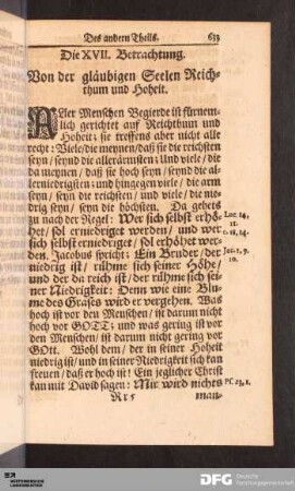 Die XVII. Betrachtung.