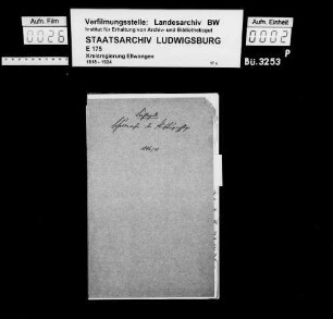 Schuldenwesen der Stiftungs- bzw. Kirchenpflege Bühlerzell sowie der Kapellenpflege Heilberg, Gde. Bühlerzell