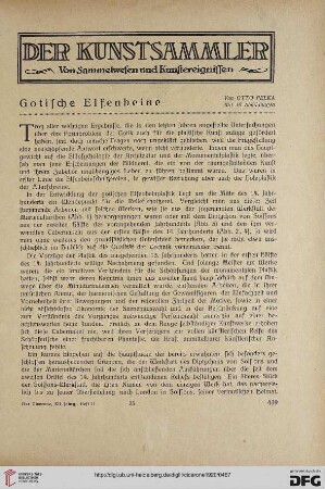 12.1920: Gotische Elfenbeine