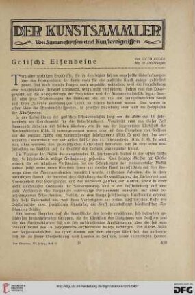 12.1920: Gotische Elfenbeine