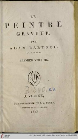 1. volume: Le peintre graveur