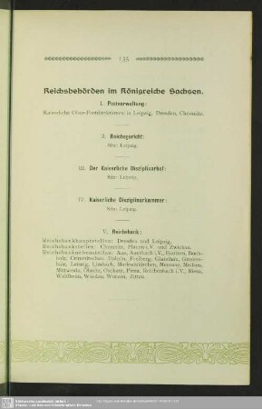 Reichsbehörden im Königreiche Sachsen