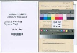 Entnazifizierung Karl Krutki , geb. 29.08.1909 (Brueckenbauer)
