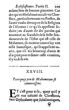 XXVIII. Pourquoy peu de Mahometans se conuertissent