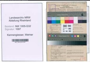 Entnazifizierung Werner Kannengiesser , geb. 11.05.1905 (Ingenieur)
