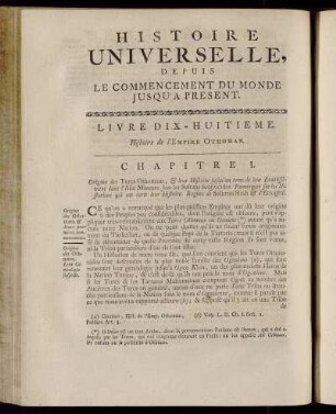 Chapitre I. Origine des Turcs Othomans, & leur Histoire jusqu´au tems de leur Etablissement dans l`Asie Mineure sous les Sultans Selgiucides.