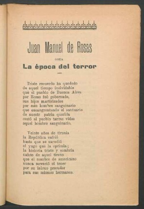 Juan Manuel de Rosas o sea la época del terror