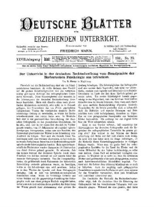 Der Unterricht in der deutschen Rechtschreibung vom Standpunkte der Herbartschen Psychologie aus betrachtet
