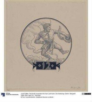 Tanzender. Illustration für Karl Lachmann. Die Nibelunge. Berlin: Stargardt 1898-1904