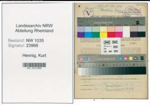 Entnazifizierung Kurt Hennig , geb. 31.07.1920 (Steiger)