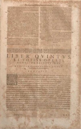 Liber Qvintvs, Et Totivs Operis Nonvs, De Absolvtione Ab Ex Commvnicatione Absolvtioni Sacramentali praemittenda.