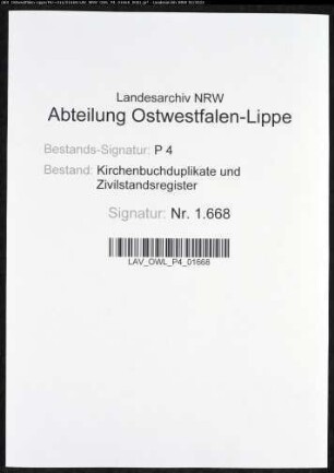 Kirchenbuchduplikat der katholischen Gemeinde Esbeck (GHT 1829-1831). (Gemeinde: Esbeck, katholische Gemeinde)