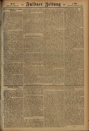 Zweite Ausgabe vom Samstag, den 10. April 1915.