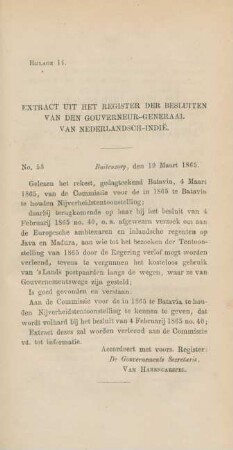 Bijlage 14. Extract uit het register der besluiten van den gouverneur-generaal van Nederlansch-Indie