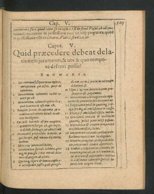 Caput V. Quid praecedere debeat delationem iuramenti & ubi & quo tempore deferri possit?
