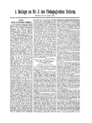 Antwort auf Frl. de Fauquemonts Entgegnung : 1. Beilage zu Nr. 3 der Pädagogischen Reform