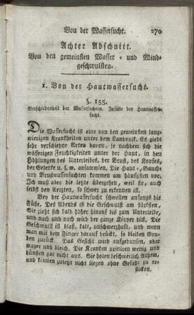 Achter Abschnitt. Von den gemeinsten Wasser- und Windgeschwulsten.