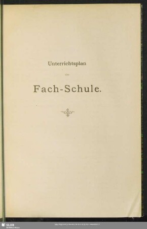 Unterrichtsplan der Fach-Schule