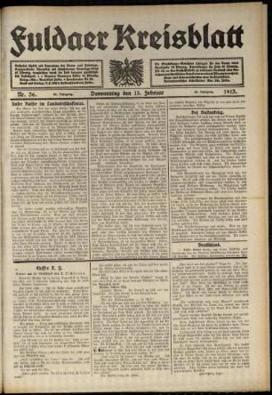 Ausgabe vom Donnerstag, den 13. Februar 1913.