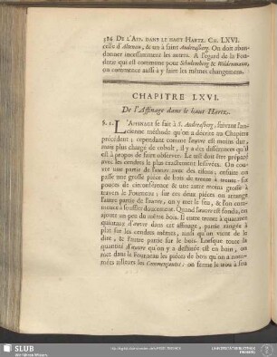 Chapitre LXVI. De l'Affinage dans le haut Hartz