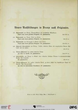 Neuere Nachbildungen in Bronze nach Originalen (Nr. 937-943)