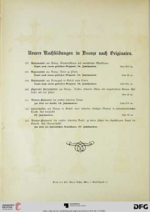 Neuere Nachbildungen in Bronze nach Originalen (Nr. 937-943)