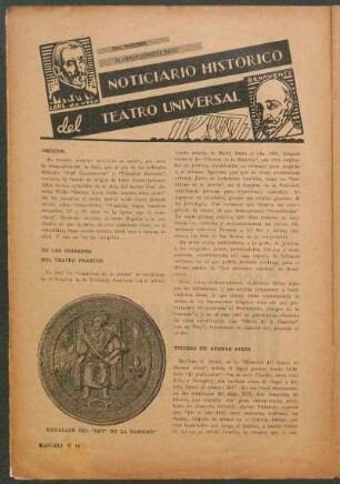 Noticiario histórico del teatro universal : para "Máscara"