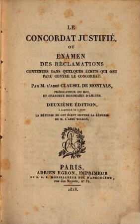 Le concordat justifié