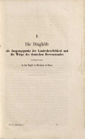 Alterthümer des Deutschen Reichs und Rechts : Studien, Kritiken und Urkunden zur Erläuterung der deutschen Rechtsgeschichte und des praktischen Rechts, 1. Band