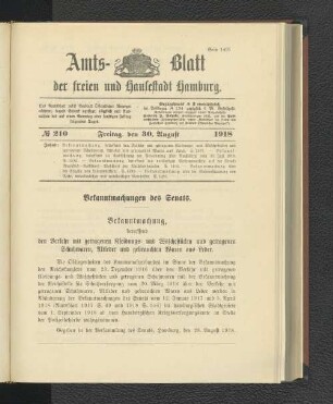 No. 210, 30. August 1918