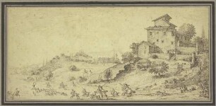 Landschaft mit Hirschjagd