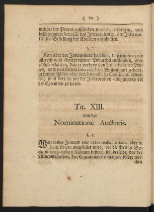 Tit. XIII. von der Nominatione Auctoris