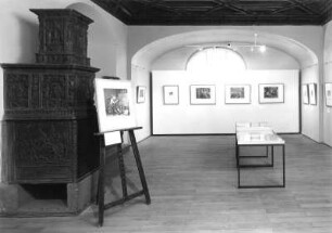 Dresden. Ausstellung "Von Wüstlingen und anderen Zeitgenossen. Graphik von Hogarth" im Kupferstich-Kabinett. Raumaufnahme