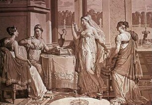 Psyche und ihre Schwestern im Palast
