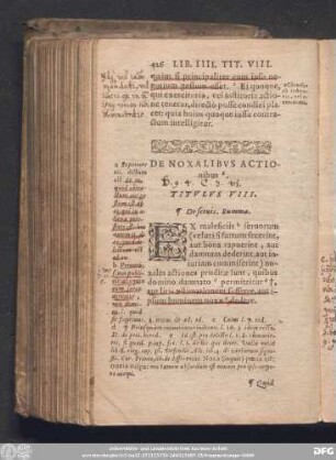 De Noxalibus Actionibus. Titulus VIII.