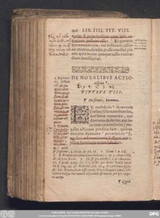De Noxalibus Actionibus. Titulus VIII.