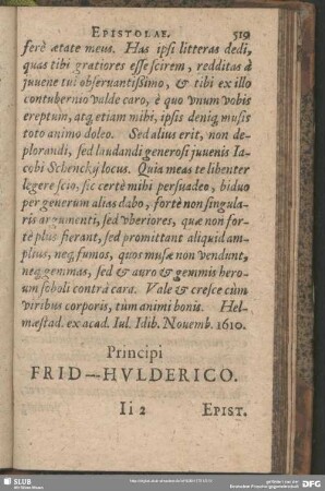 Principi Frid. Hulderico. Epist. XCII.