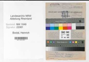 Entnazifizierung Heinrich Bocké , geb. 02.05.1893 (Rottenmeister)