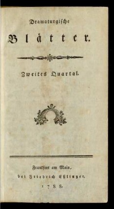 2. Quartal: Dramaturgische Blätter
