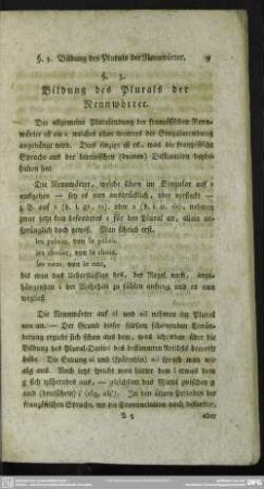 §. 3. Bildung des Plurals der Nennwörter