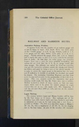Railway and Harbour Notes