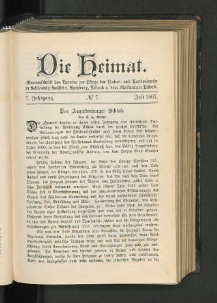 7. Jahrgang. No. 7. Juli 1897.