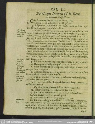 Cap. III. De Causis Internis & in specie de Materia Subiectiva