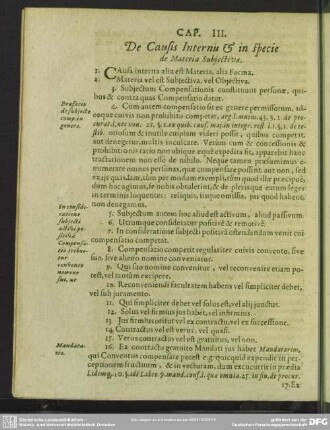 Cap. III. De Causis Internis & in specie de Materia Subiectiva