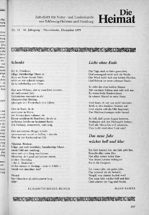 Nr. 12. 86. Jahrgang. Neumünster, Dezember 1979.