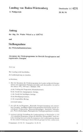 Antrag der Grünen: Förderprogramme zum Energiesparen
