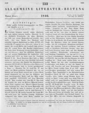 Panofka, T.: Bilder Antiken Lebens. Mit 20 Figurentafeln. Hrsg. von T. Panofka. Berlin: Reimer 1843 (Fortsetzung von Nr. 131)