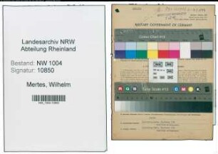 Entnazifizierung Wilhelm Mertes , geb. 17.12.1899 (Schmelzer)